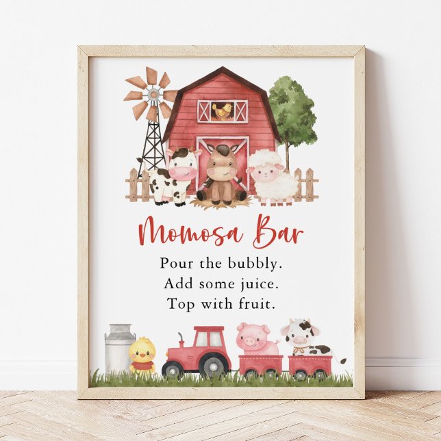 Poster Farm Animals, Cute Animals, Red Barn, Momosa Bar (Criador carregado)