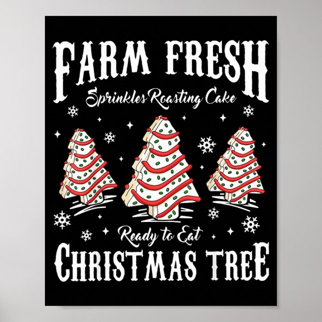 Poster Farm Fresh Christmas Tree Xmas Debbie Cakes Family (Frente)