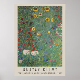 Poster Farm Garden With Sunflowers