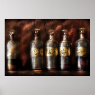 Póster Farmacêutico - cinco garrafas