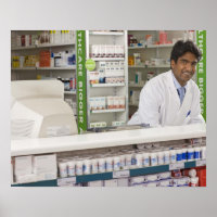 Farmacêutico numa farmácia
