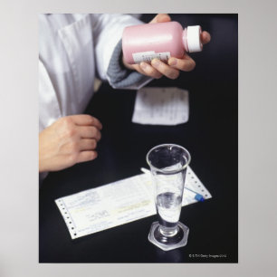 Poster Farmacêutico que guardara a garrafa da medicina,