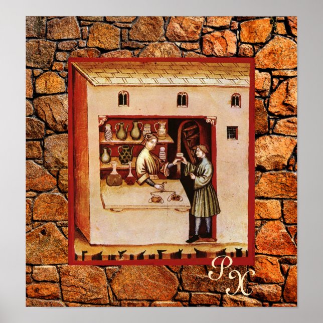 Póster FARMACIA ANTIQUICA,Farmacêutico,Medicamento,Drugst (Frente)