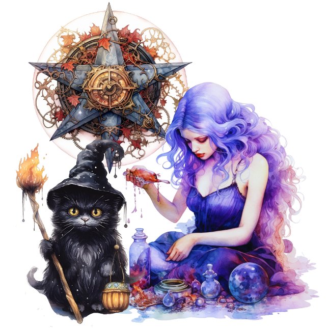 Poster Farmácia de Bruxa (Alchemy of Knowledge, Artistry of Spells: Witch Lab Awaits Your Discovery.)