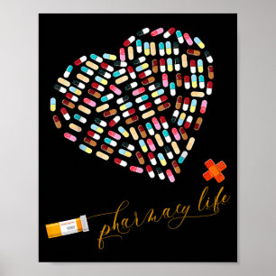 Poster Farmácia vida farmacêutico coração dia dos namorad
