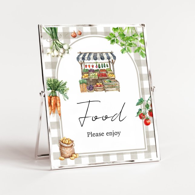 Poster Farmers Market Locally Grown Shower Food Sign (Farmers Locally Grown Shower Sign)