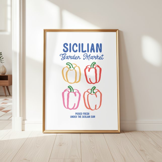 Poster Farmer's Market Peppers Kitchen Wall Art (Criador carregado)
