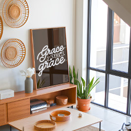 Poster Farmhouse Brown Christian Grace sob graça