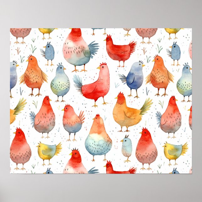 Poster Farmhouse Chickens (Frente)