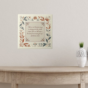 Poster Farmhouse Floral Frame Bíblia Verso
