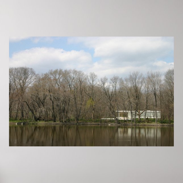 Póster Farnsworth House, Reflexão Fluvial (Frente)