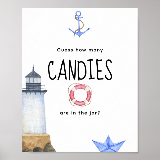 Poster Faro em aquarela - Quantos doces (Frente)