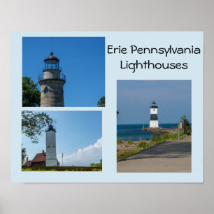 Poster Faróis de Erie Pensilvânia
