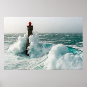 Poster Faróis Jument Lighthouse Ouessant França