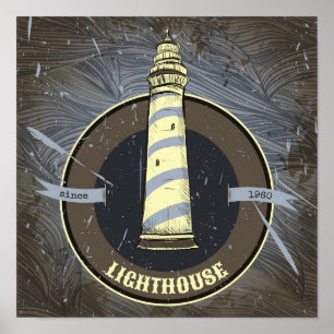 Póster Farol 1960 do vintage