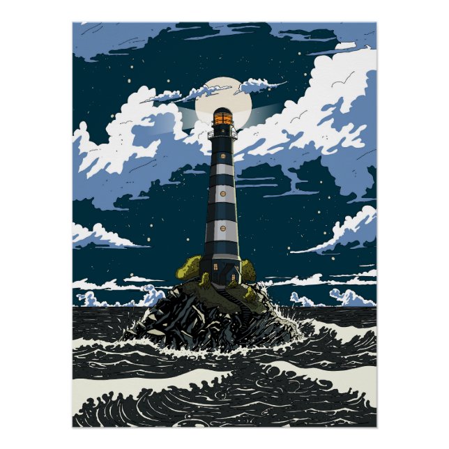 Póster Farol à Noite (Frente)