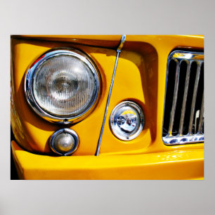 Póster Farol amarelo da carrinha do jipe de Willys