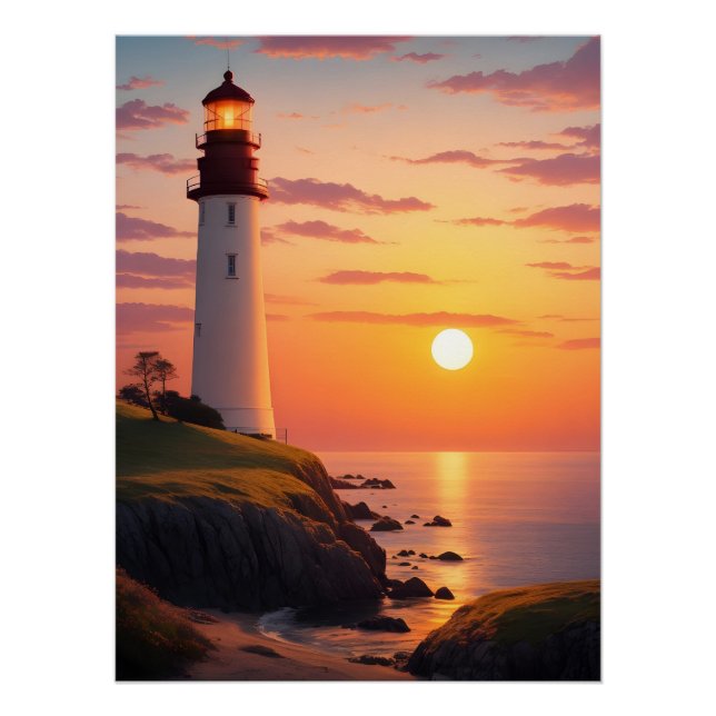 Póster Farol ao Pôr do Sol (Frente)