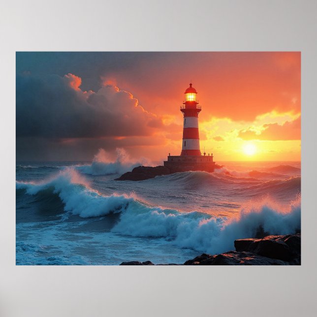 Poster Farol ao Pôr do Sol (Frente)