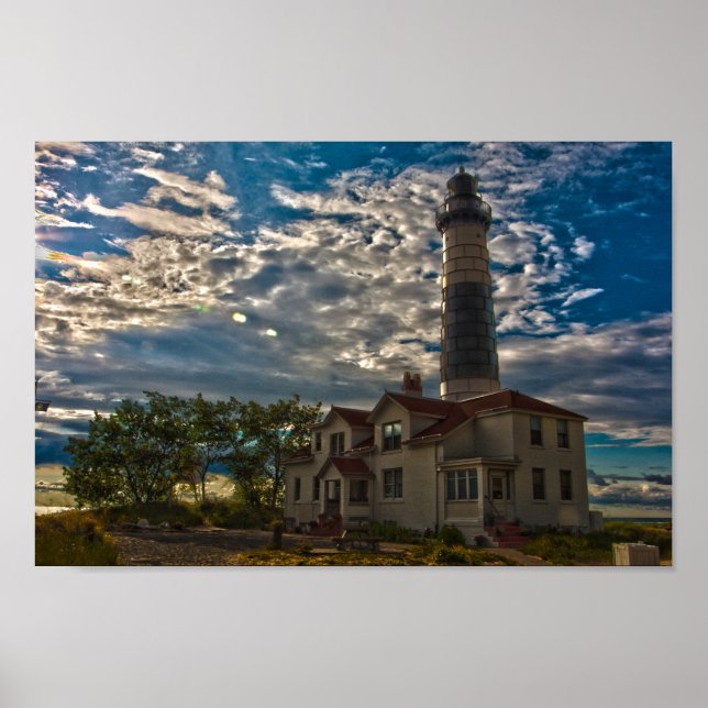Poster Farol Big Sable Point, Michigan (Frente)