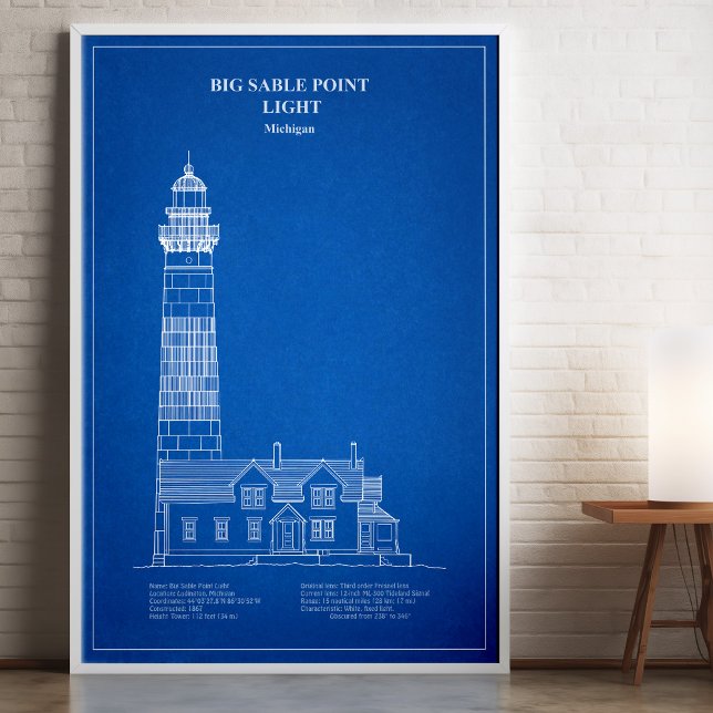 Poster Farol Big Sable Point - Michigan - AD (Criador carregado)