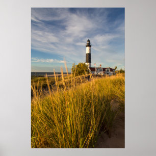 Poster Farol Big Sable Point no Lago Michigan