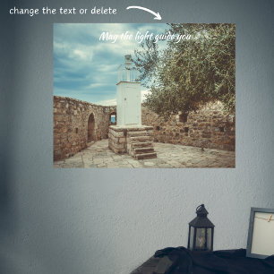 Poster Farol branco e oliveira