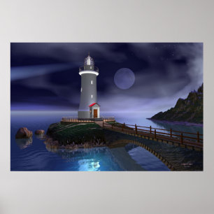 Póster Farol chave de Elliot - Lua cheia