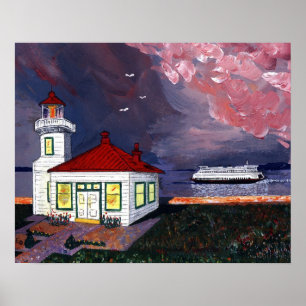 Poster Farol com balsa