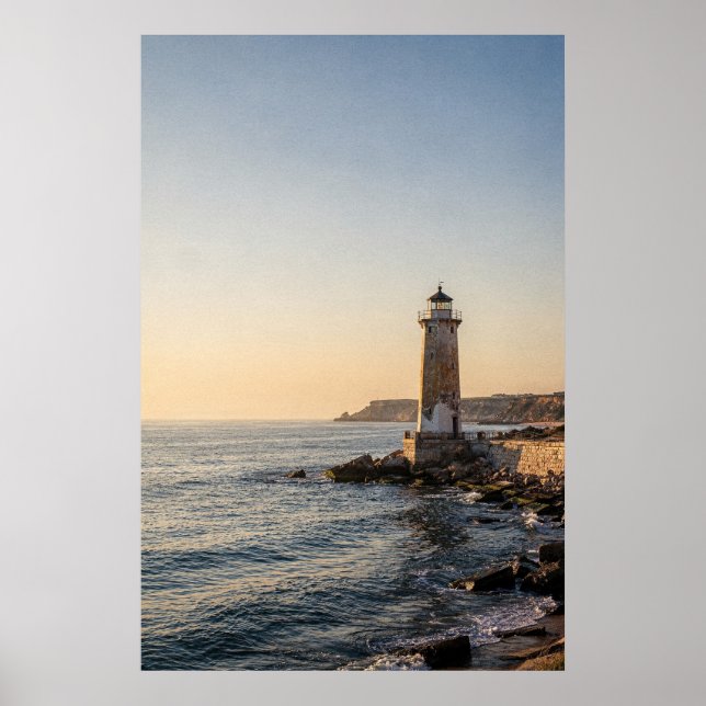 Poster Farol Costeiro em uma Costa Rochosa (Frente)