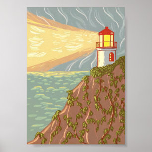 Poster Farol Costeiro no Cartaz de Arte do Ivy Cliff