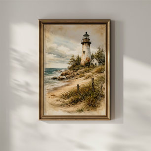 Poster Farol Costeiro Vintage