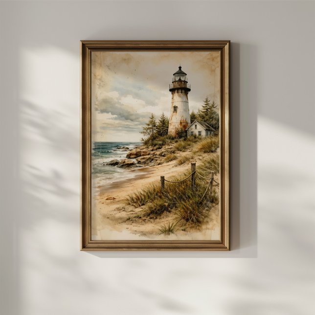 Poster Farol Costeiro Vintage (Criador carregado)