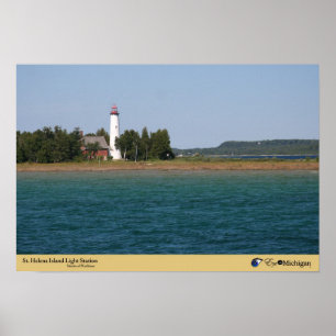 Póster Farol da ilha de St Helena - Michigan