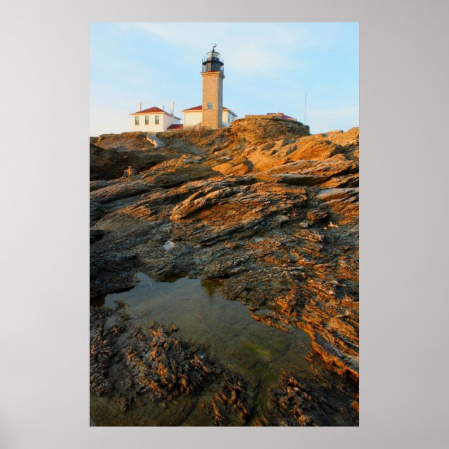 Póster Farol de Beavertail Jamestown Rhode Island (Frente)