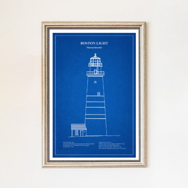 Poster Farol de Boston Light - Massachusetts - AD (Criador carregado)