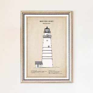Poster Farol de Boston Light - Massachusetts - SBD