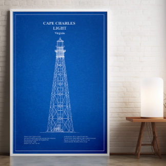 Poster Farol de Cape Charles - Virgínia - AD