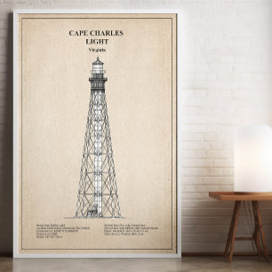 Poster Farol de Cape Charles - Virgínia - SBD