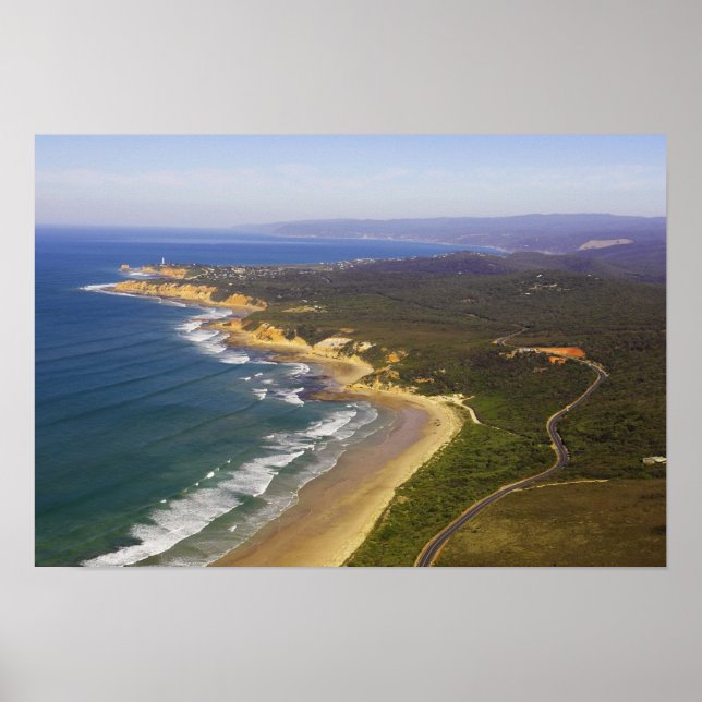 Póster Farol de estrada e de ponto de separação do oceano (Frente)