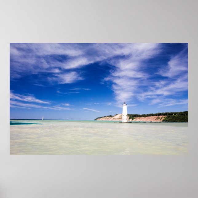 Poster Farol de Frankfort do Norte, Frankfort, MI (Frente)