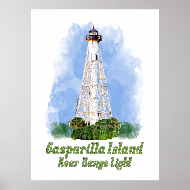 Poster Farol de Gasparilla Island Rear Range - Flórida (Frente)