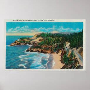 Póster Farol de Hacenta e cabo principais PerpetuaCoast
