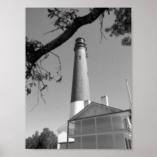 Poster Farol de Pensacola Preto e Branco