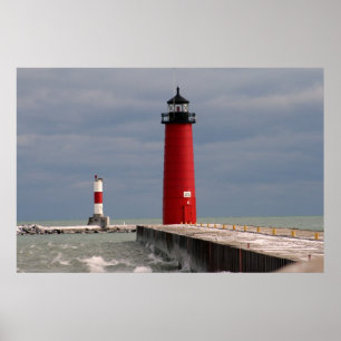 Poster Farol de Pierhead, Kenosha, Wisconsin