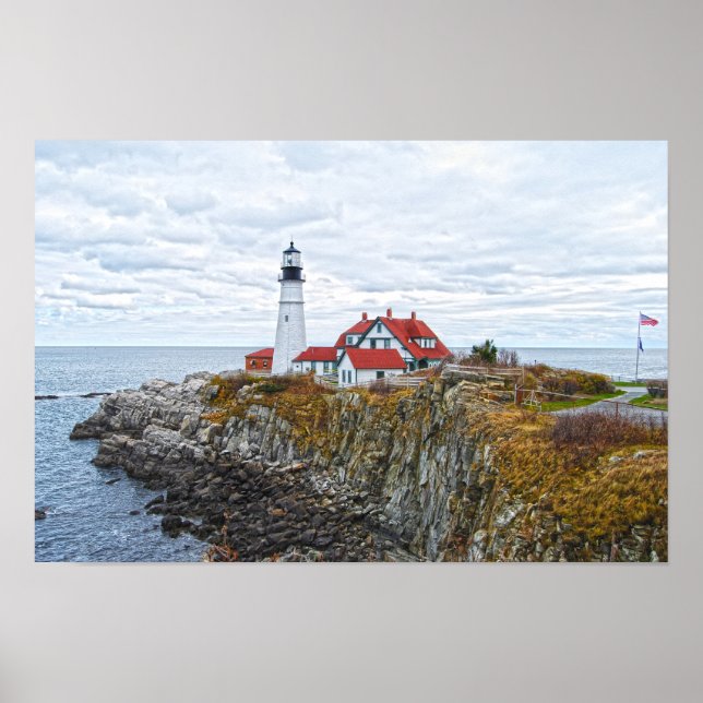 Poster Farol de Portland Head, Maine (Frente)