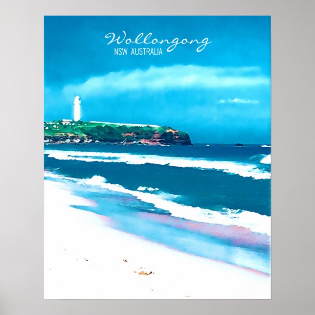 Poster Farol de praia Wollongong NSW (Frente)