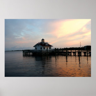 Póster - Farol de Roanoke no crepúsculo