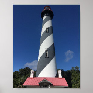 Poster Farol de St. Augustine e céu azul.