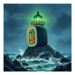 Póster Farol de Sushi Gigante Fantasia Fofa